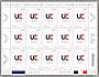 La feuille de 15 timbres commémorant la présidence française 2022 du Conseil de l'Union Européenne