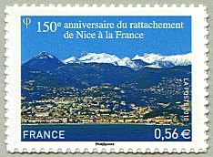 Image du timbre Traité de Turin  1860 - 150e anniversaire du rattachement de Nice à la France
