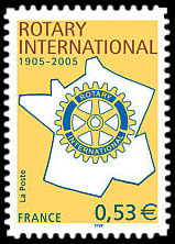 Rotary International 1905-2005<br>Le timbre auto-adhésif