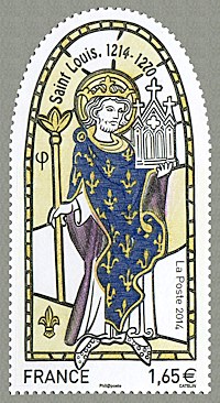 Image du timbre Saint Louis  1214-1270  (avec dorures)