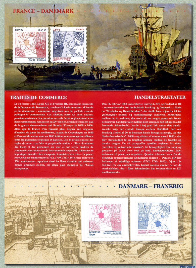 Traités de commerce France - Danemark - Pochette de l´émission commune