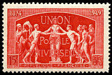 Image du timbre 75ème anniversaire de l'U.P.U - 15F rouge