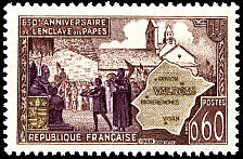 Image du timbre 650ème anniversaire de l'enclave de Valréas (Vaucluse)