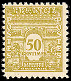 Arc de Triomphe de Paris 50c jaune-olive