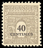 Image du timbre Arc de Triomphe de Paris 40c gris et noir
