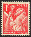 Image du timbre Iris 1F rouge