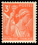 Image du timbre Iris 3F rouge orangé2ème série