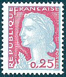Image du timbre Marianne de Decaris, 0 F 25 type II