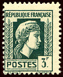 Image du timbre 3 F vert foncé