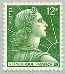 Image du timbre Marianne de Muller, 12 F vert-jaune