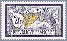 Image du timbre Merson 2 F violet et jaune