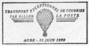 Aube - 1er jour du timbre Comtesse de Ségur
Transport exceptionnel de courrier par ballon La Poste