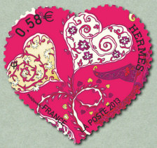 Image du timbre Le premier coeur Hermès à 0,58 €-issu du bloc-feuillet