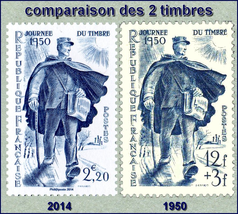 comparaison entre le timbre initial et sa reprise en 2014