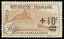 Image du timbre Le Lion de Belfort 50c+10c surchargé sur 50 c