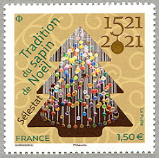 Image du timbre Tradition du sapin de Noël – Sélestat 1521-2021