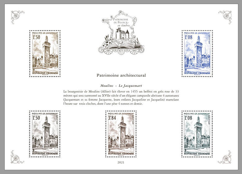 Image du timbre Patrimoine architectura - Moulins - Le Jacquemart