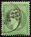 Napoléon III 5 c vert dentelé
