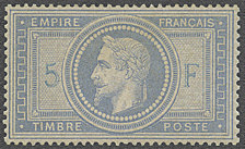 Napoléon III 5 F violet-gris