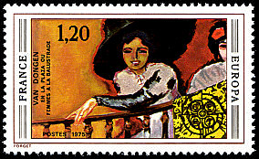 Image du timbre EUROPA C.E.P.T.Van Dongen «En la plaza - Femmes à la balustrade»
