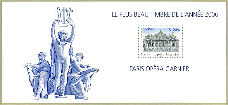 Image du timbre Souvenir philatélique  du 79ème Congrès de la Fédération Française des Associations Philatéliques-Plus beau timbre de l'année 2006 - Paris - Opéra Garnier
