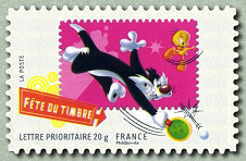 Image du timbre Titi et Gros Minet jouent au ping-pong-
Timbre autoadhésif  issu du carnet