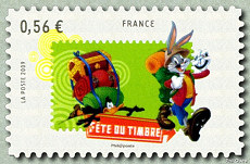 Bugs Bunny et Daffy Duck font de la randonnée
    Timbre autoadhésif issu de la mini-feuille