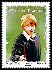 Image du timbre Ron Weasley, ami d'Harry Potter-Timbre dentelé issu du carnet