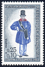 Journée du timbre 1968<BR>Facteur rural vers 1830