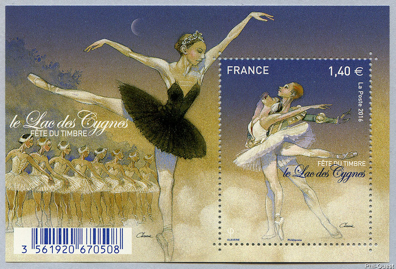 Image du timbre Le bloc-feuillet du lac des Cygnes