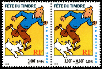 Image du timbre Paire Tintin et Milou