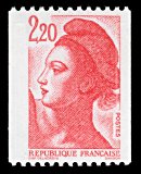 La République, type Liberté  - 2F20 rouge<BR>timbre pour roulette
