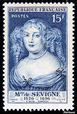 Image du timbre Mme de Sévigné 1626-1696 d´après Nanteuil