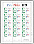 Le feuillet de 15 timbres de 2024 de Paris Philex 2024
