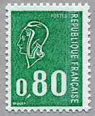 Marianne de Béquet 80c vert gravé<br />provenant de carnet