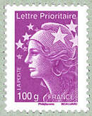 Image du timbre Lettre prioritaire 100 g France fuchsia