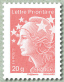Lettre prioritaire 20g  France rouge