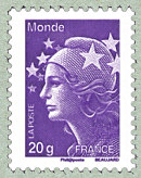 Image du timbre Lettre prioritaire 20g  Monde violet