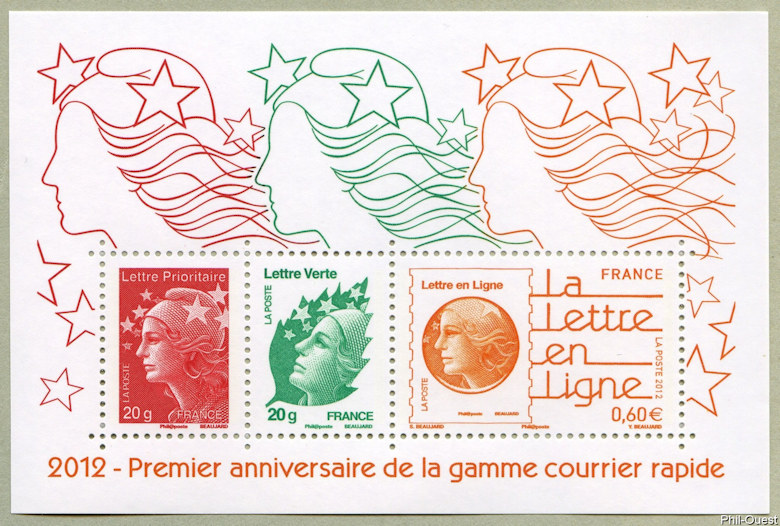 Image du timbre Premier anniversaire de la gamme de courrier rapide