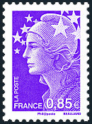 Image du timbre 0,85 euro violet