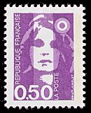 Image du timbre Marianne de Briat 0F50 violet-rouge