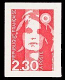 Image du timbre Marianne de Briat 2F30 rouge non dentelé-Timbre pour carnet