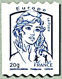 Image du timbre Marianne de Ciappa et Kawena-Lettre prioritaire pour l'Europe jusqu'à 20g
-Timbre autoadhésif pour roulette  pour entreprises