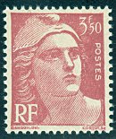 Image du timbre Marianne de Gandon 3 F 50 rouge-brun