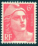 Image du timbre Marianne de Gandon 6 F rose carminé