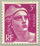 Image du timbre Marianne de Gandon 3 F rose-lilas