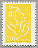Image du timbre La Marianne de Lamouche jaune 0,01 €