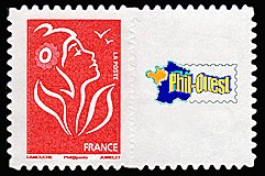 Image du timbre La Marianne de Lamouche rouge sans valeur faciale-auto-adhésif personnalisé - MentionPhil@poste