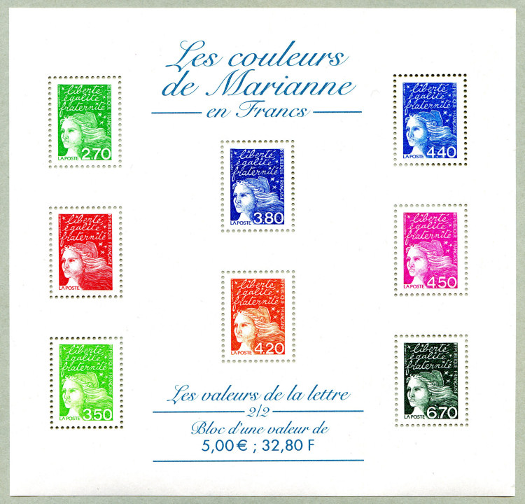 Image du timbre Les couleurs de Marianne-Les valeurs de la lettre