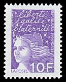 Image du timbre Marianne de Luquet 10 F violet